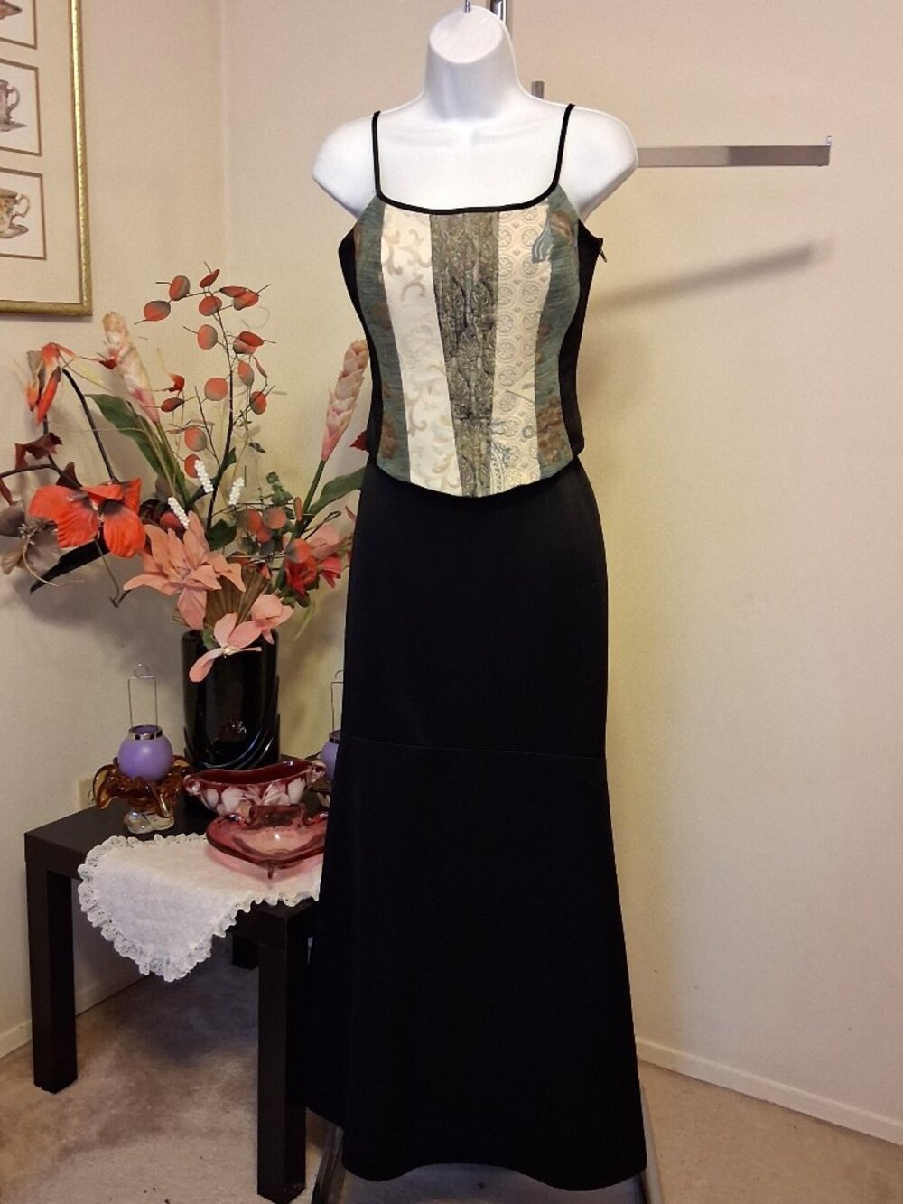 Vintage Holt Renfrew 2 Piece Evening Gown – Elegant Retro Black Cocktail Dress 2
